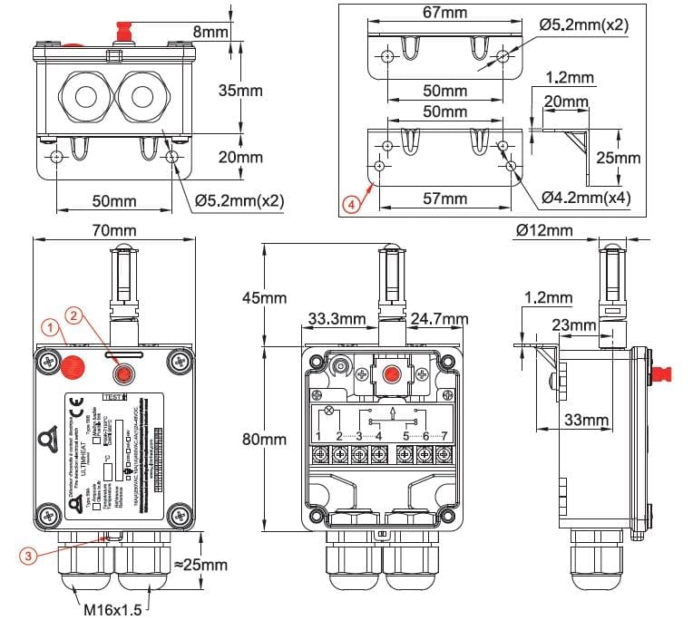 Systèmes d’alarme électrique de détection d’incendie à ampoule thermo ...
